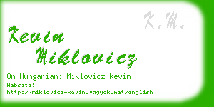 kevin miklovicz business card